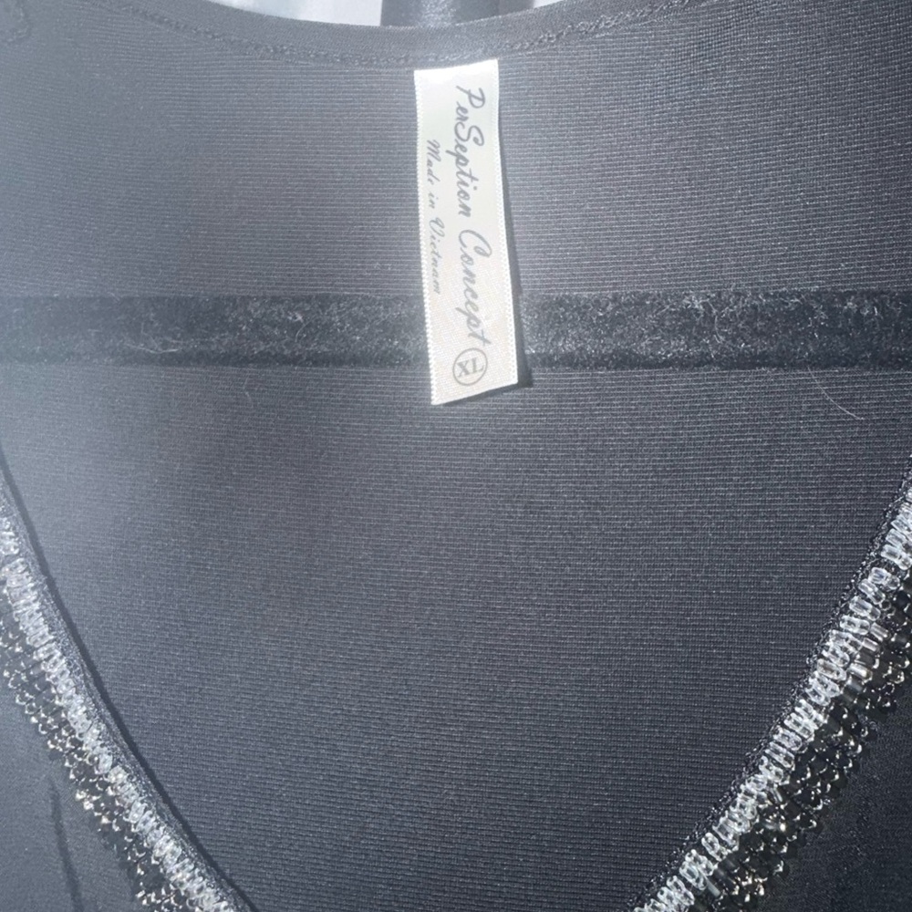 PerSeption Concept Black Cold Shoulder Blouse - image 2